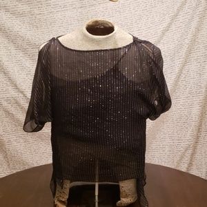 Silkland Blouse Black W/"Tinsel" must see